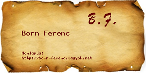 Born Ferenc névjegykártya